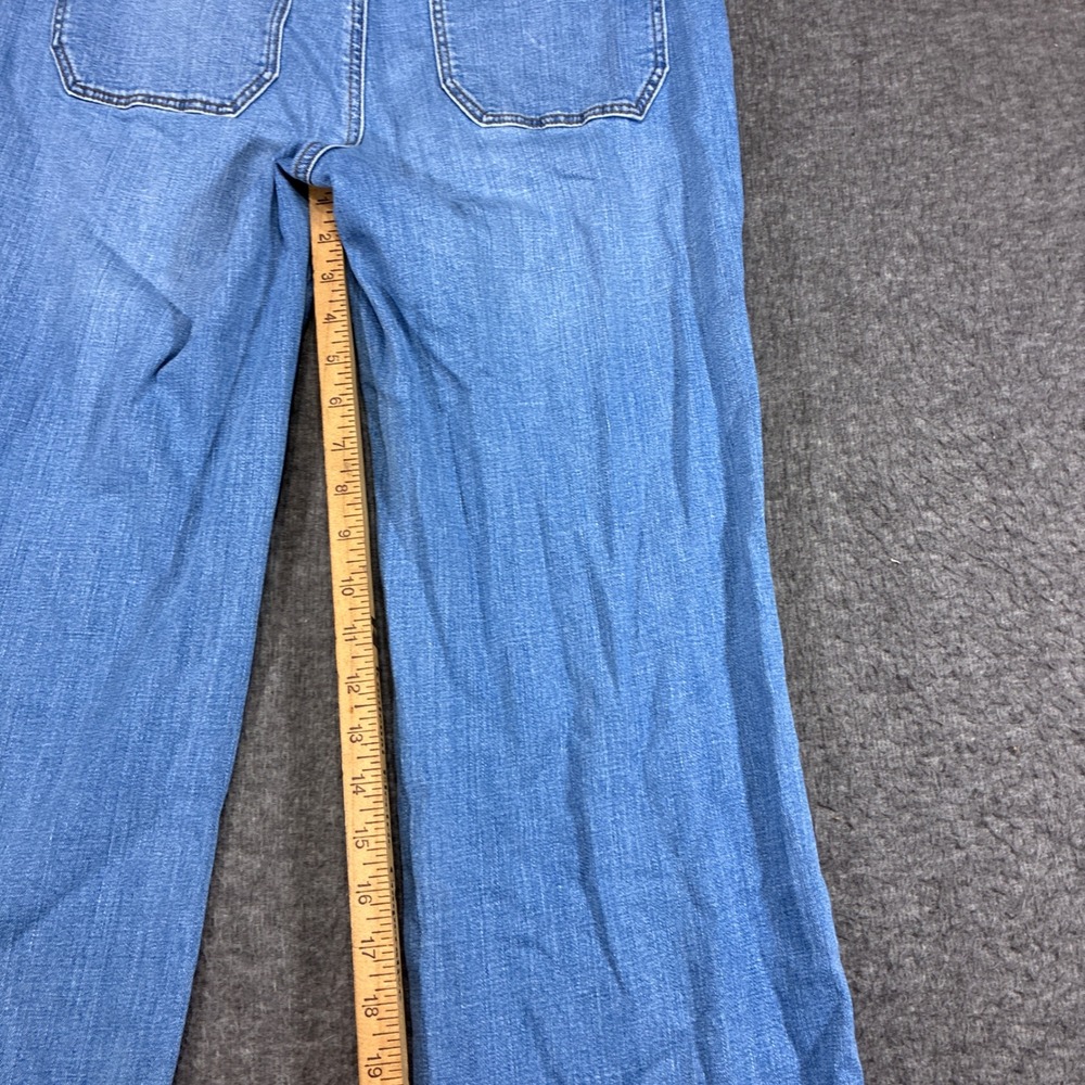 Talbots Wide Leg Crop Jeans Women 6 Blue High Rise Denim Stretch Casual Boho Mom - Picture 5 of 9